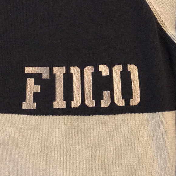 VINTAGE Fiction Design Clothing - FDCO 416 - Navy/Grey Full Zip Sweater - Picture 5 of 6